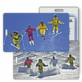 Luggage Tag - 3D Lenticular Skiers/ Slope / Jump Stock Image (Blank)